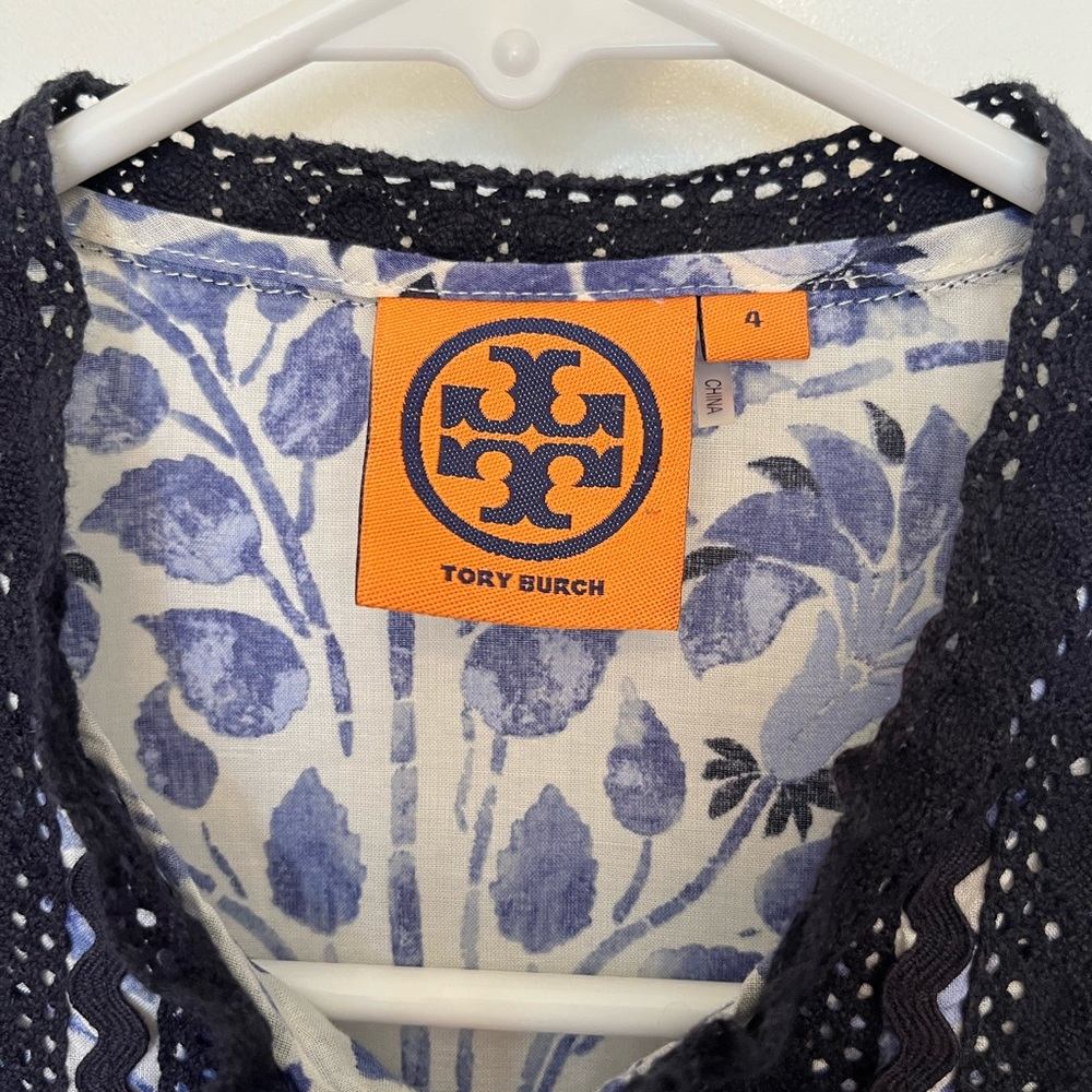 Tory Burch Gracelynn blue tassel top - Picture 5 of 9